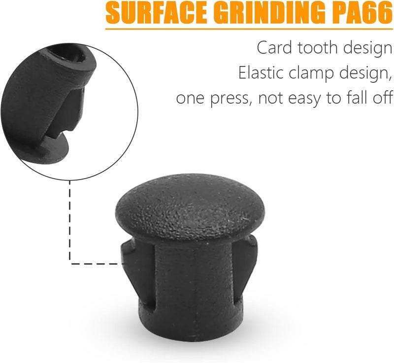 Suiwotin 100PCS 6mm (1/4") Black Hole Plugs Plastic Flush Type Hole Plugs Snap in Locking Hole Tube, Furniture Fencing Post Pipe Insert End Caps (Black) - Image 5